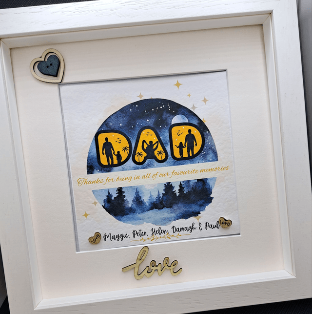 Personalised father's gift. Beautiful frame for Father's day, birthdays or special occasions.