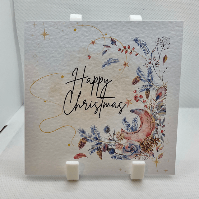 Personalised Christmas card. Traditional Floral design 
