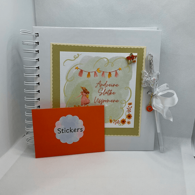 Handmade, personalised scrapbook / photo-book with FREE pen and pendant. Beautiful teacher and special occasions gift.  