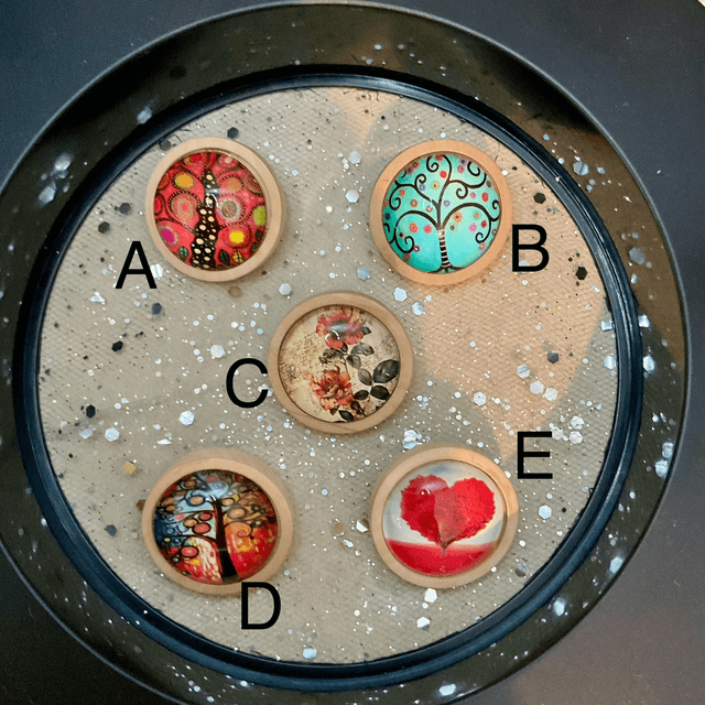 Handmade colourful brooches. Beautiful printed cabochon design. 