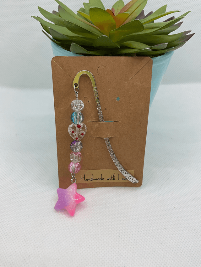 Handmade kids  bookmark. Beautiful silver colour beaded bookmarks. 