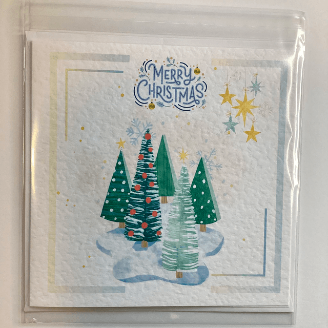 Personalised Christmas card. Christmas’s tree.
