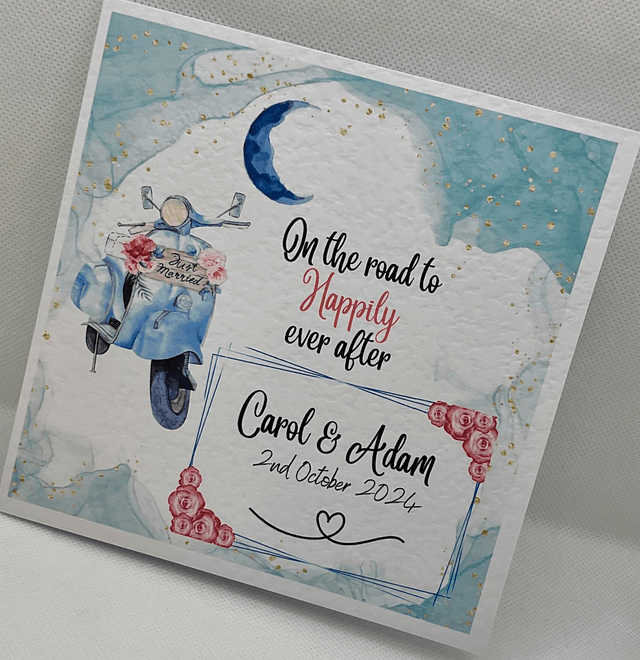 Personalised Wedding card. Fully customisable card for couples. Matching items available.