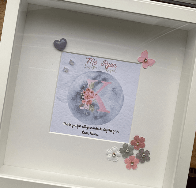 Personalised initial’s frame and scrapbook photo album set with FREE pen and pendant.