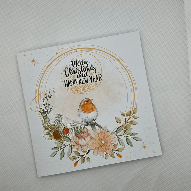 Beautiful Robin card. Christmas card. Fully customisable.