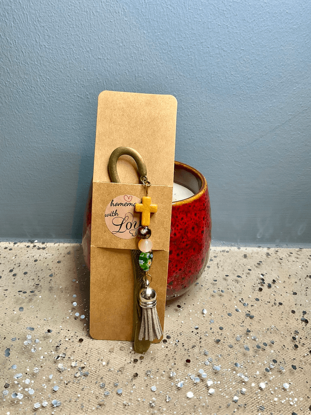 Handmade bookmark. Beautiful bronze colour beaded bookmarks.