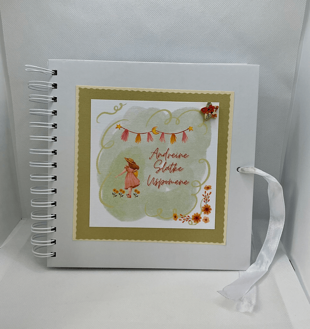 Handmade, personalised scrapbook / photo-book with FREE pen and pendant. Beautiful teacher and special occasions gift.