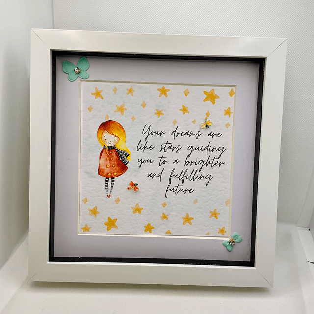 Personalised Frame Gift for Girls- Handmade Girl's Room Decor, Birthday gift, gift for teenager, Communion gift, gift teenagers, Confirmation gift