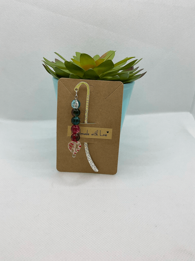 Handmade bookmark. Beautiful silver colour beaded bookmarks.