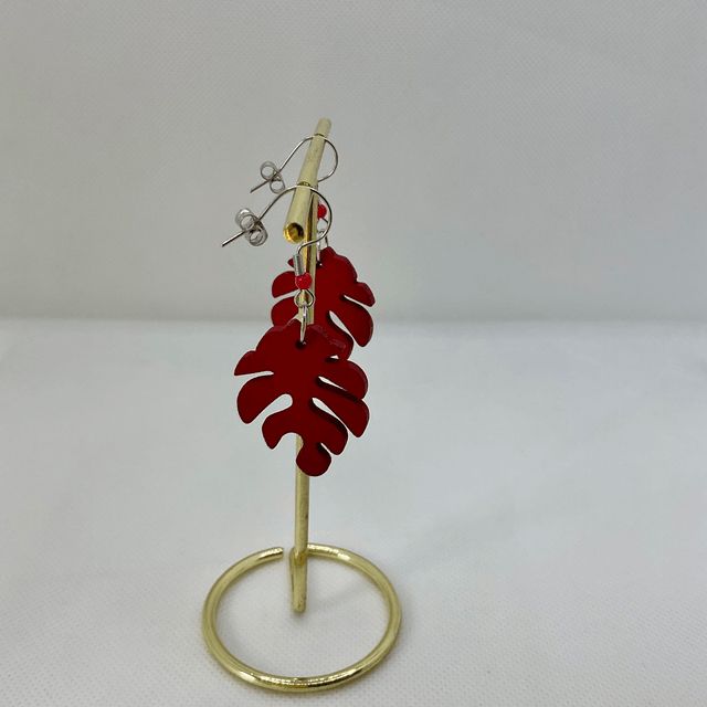 Wooden leaf earrings. Handmade