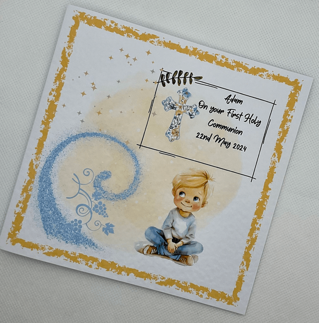 Boys' First Communion and Confirmation Keepsake Frame-Personalised with Name and Date.