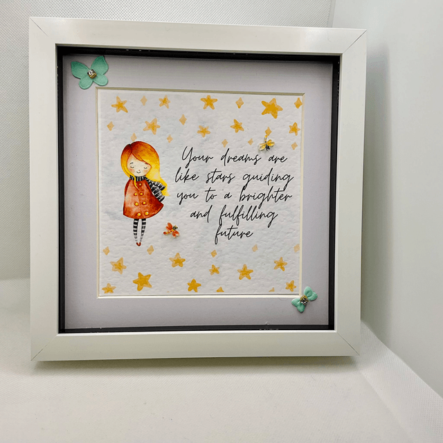 Personalised Frame Gift for Girls- Handmade Girl's Room Decor, Birthday gift, gift for teenager, Communion gift, gift teenagers, Confirmation gift