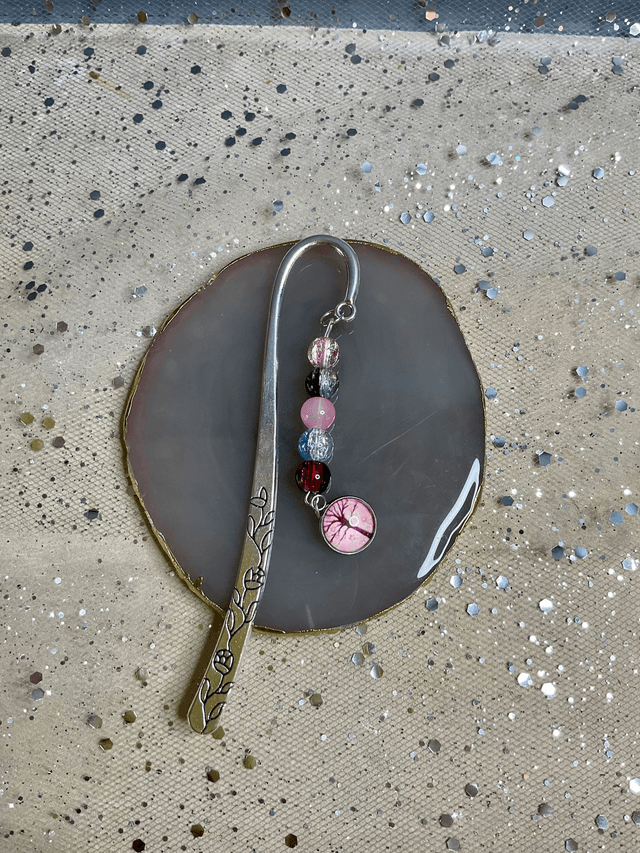 Handmade bookmark. Beautiful silver colour beaded bookmarks. Perfect gift idea.