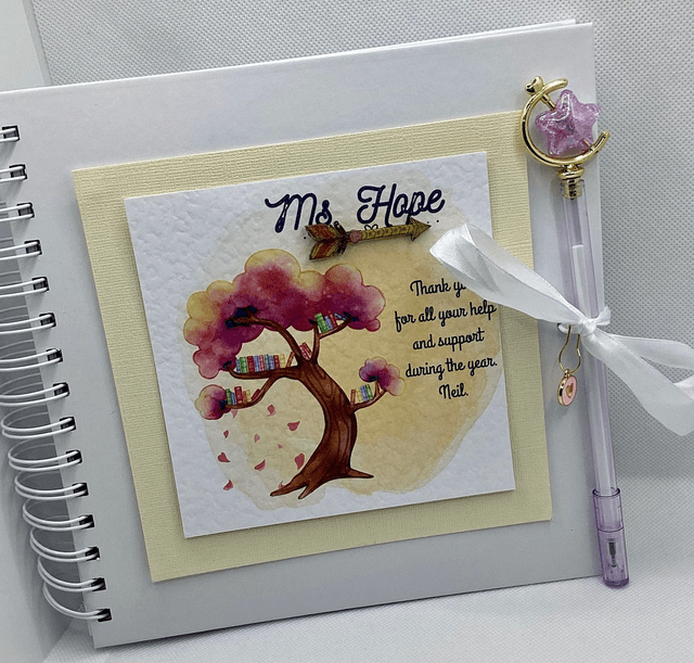 Thank you card for teachers. Personalised.