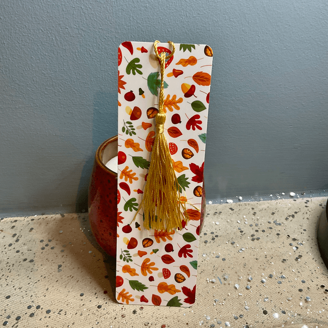 Handmade laminated bookmarks. Leaves-Autumn design.