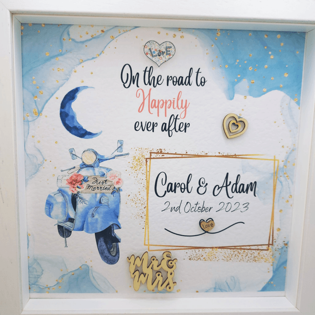 Personalised Wedding / Engagement frame. Gift for Couples. Beautiful Handmade gift.
