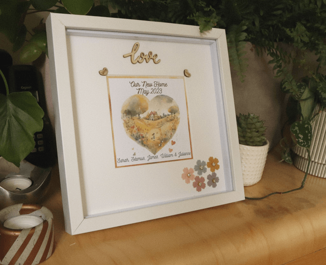 Personalised New Home/ Family frame. Beautiful Family keepsake.