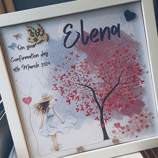 Personalised Frame and scrapbook set. Girls gift set. Handmade gift for confirmations and First Communions