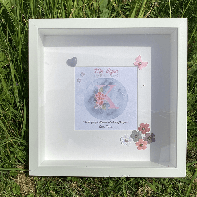 Personalised initial’s scrapbook photo album and frame set with FREE pen and pendant.