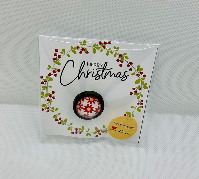 Handmade brooch with Christmas card.