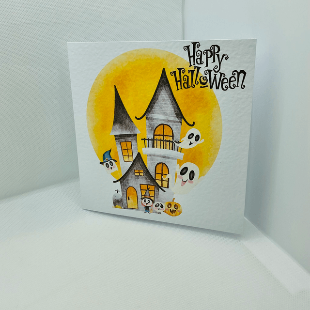 Halloween card. Fully personalised textured card.