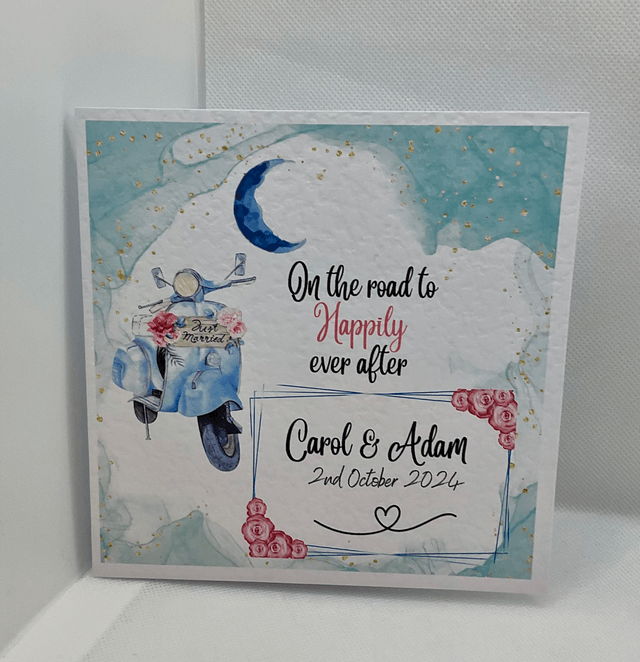 Personalised Wedding card. Fully customisable card for couples. Matching items available.
