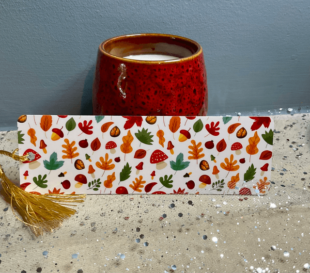 Handmade laminated bookmarks. Leaves-Autumn design.