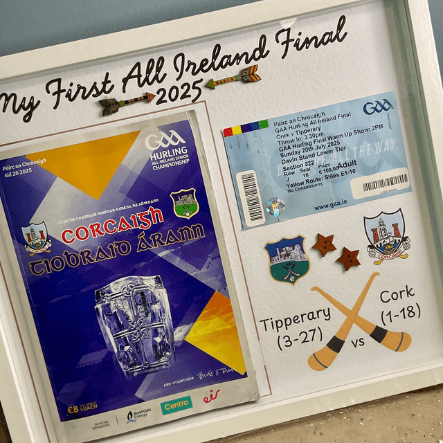 Personalised keepsake memorabilia. Box frame.