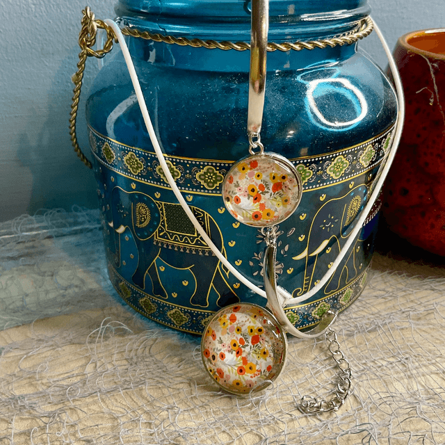 Handmade, colourful necklace and bracelet set. Beautiful coordinated jewellery gift.