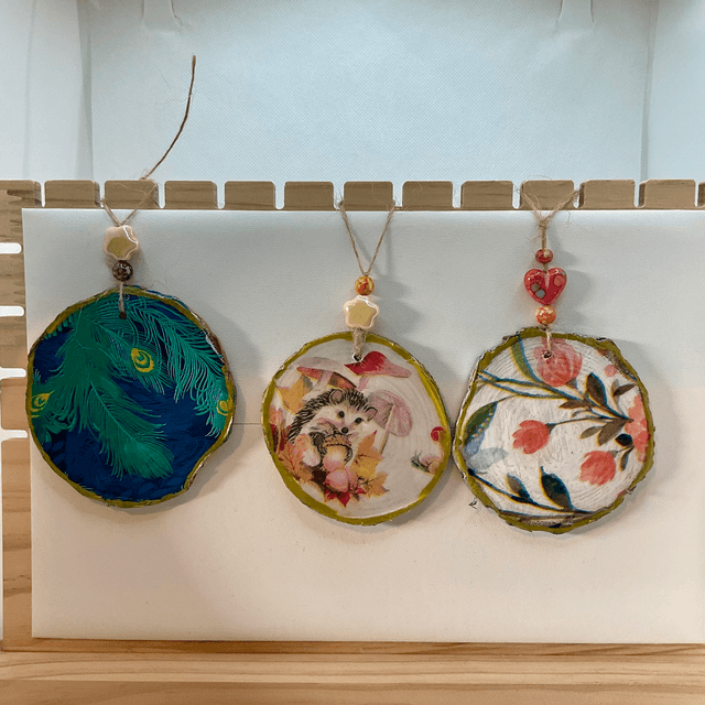 Handmade Wooden decorations.
