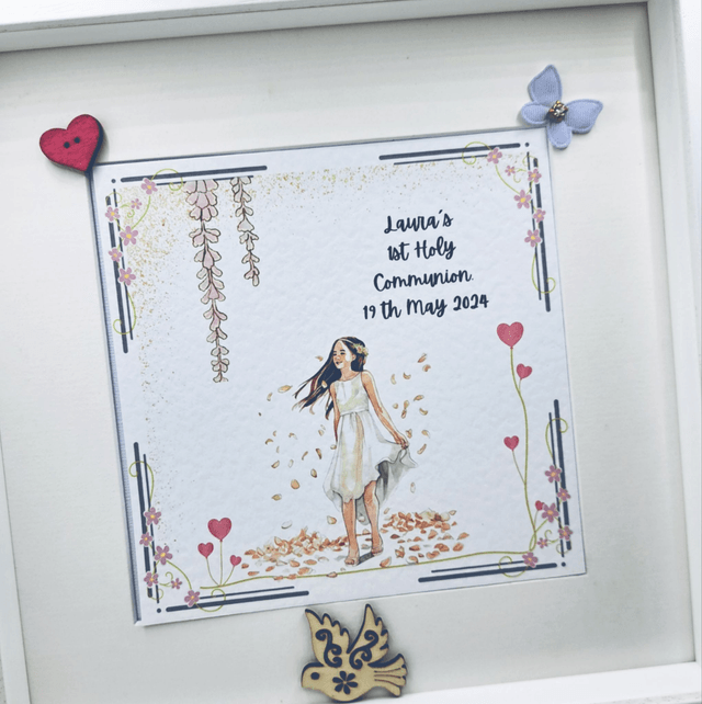 Personalised First communion frame for girls. First Holy Communion and confirmation gift set.