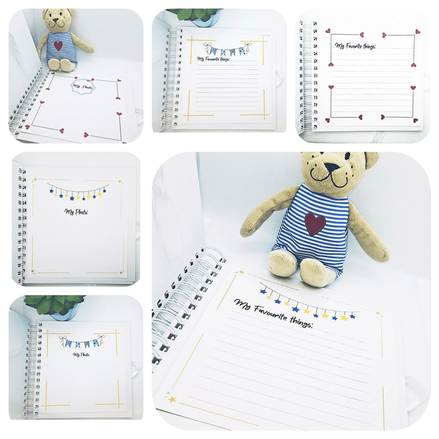 Personalised Kids scrapbook photo album, keepsake and photobook. FREE pen and pendant.