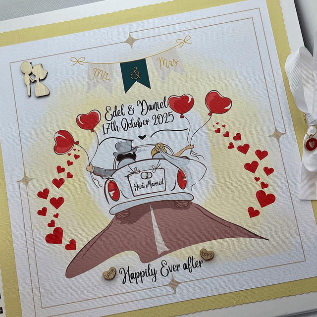 Personalised wedding guess-book  album. Beautiful wedding gift.