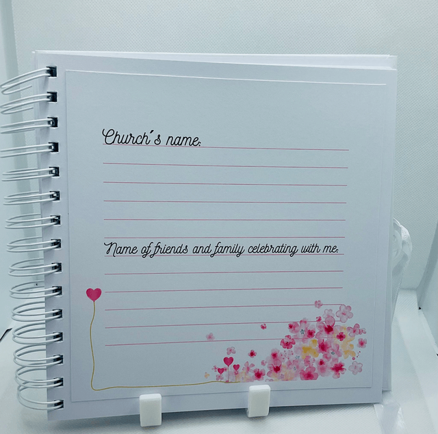 Personalised Communion photo album with FREE pen and pendant. Scrapbook keepsake album with personalised frame option. First Communion gift