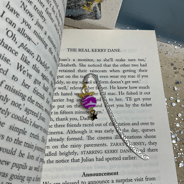 Handmade bookmark for First Communion and Christening favours. Angel design