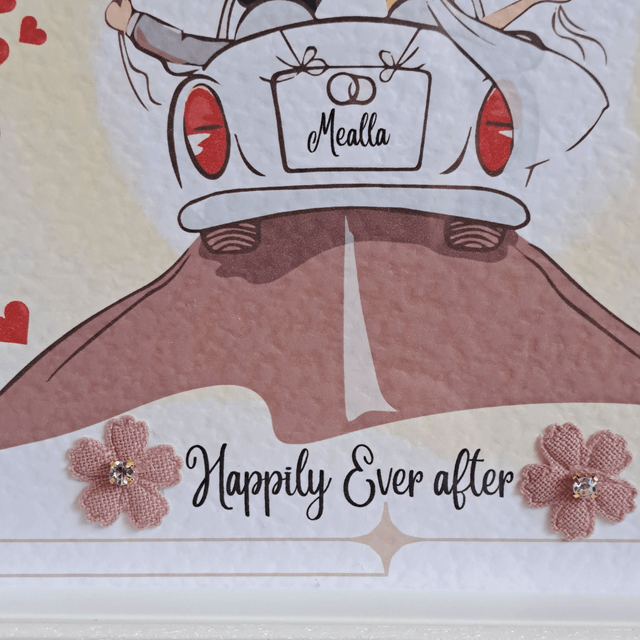 Personalised wedding frame. Handmade wedding gift for couples. Engagement gift.