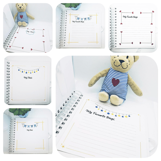 Personalised Kids scrapbook photo album, keepsake and photobook. FREE pen and pendant.