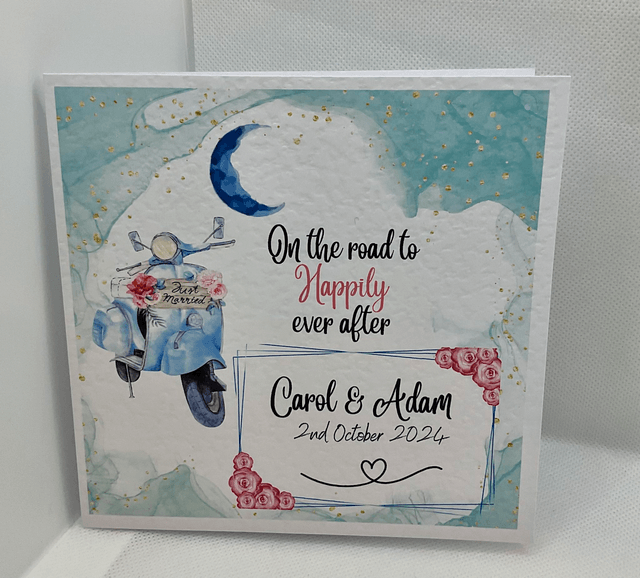 Personalised Wedding card. Fully customisable card for couples. Matching items available.