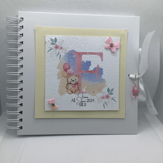 Personalised Christening and New Baby frame. Beautiful Handmade gift.
