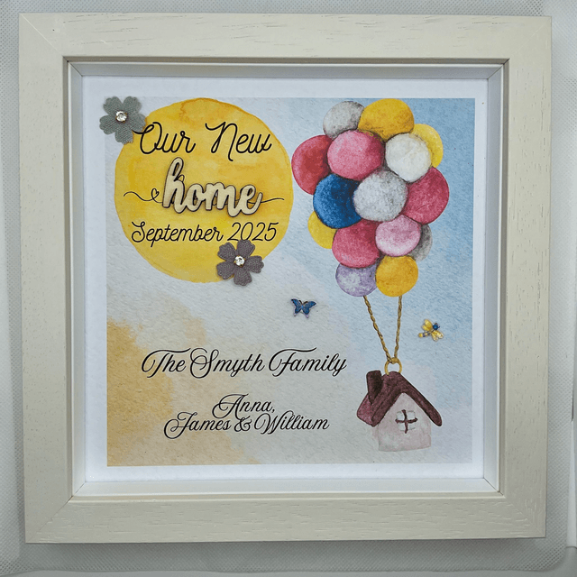 New home personalised frame. Housewarming gift.