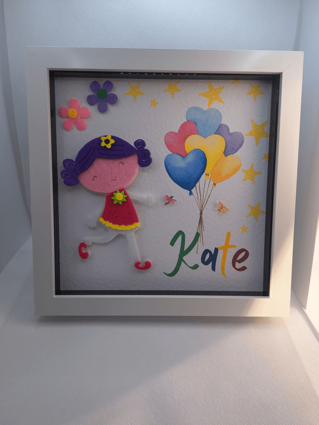 Personalised kids frame. Beautiful Handmade gift for kids.