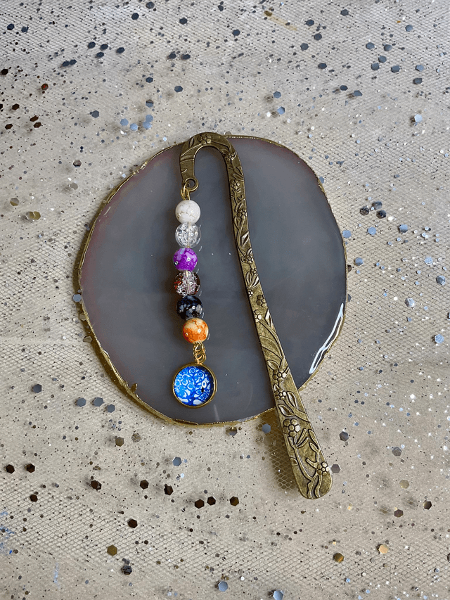 Handmade bookmark. Beautiful bronze colour beaded bookmarks.