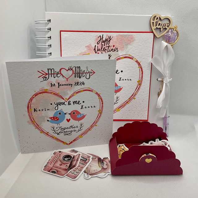 Personalised Valentine’s Day card. Colourful Heart design.