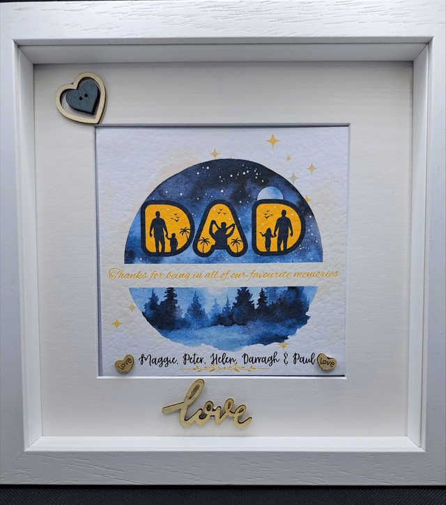 Personalised father's gift. Beautiful frame for Father's day, birthdays or special occasions.