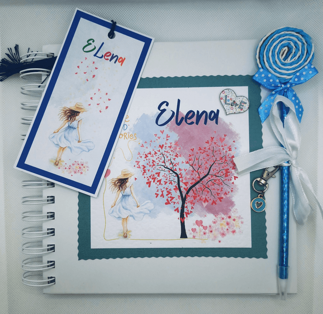 Personalised Frame and scrapbook set. Girls gift set. Handmade gift for confirmations and First Communions