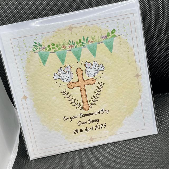 Personalised Christening/ First Communion/ Confirmation card.