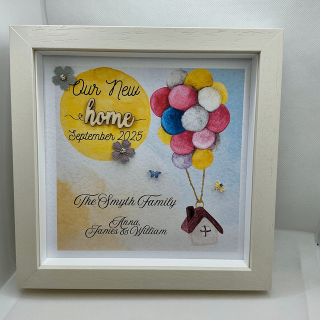 New home personalised frame. Housewarming gift.