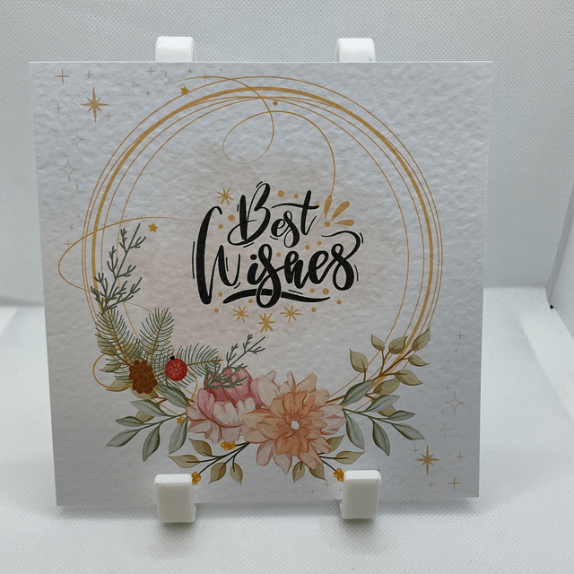 Personalised Christmas card. Floral design.