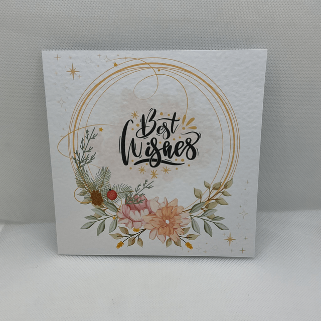 Personalised Christmas card. Floral design.