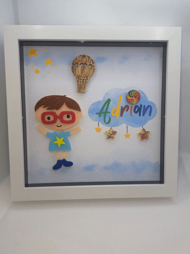 Personalised kids frame. Beautiful Handmade gift for kids.